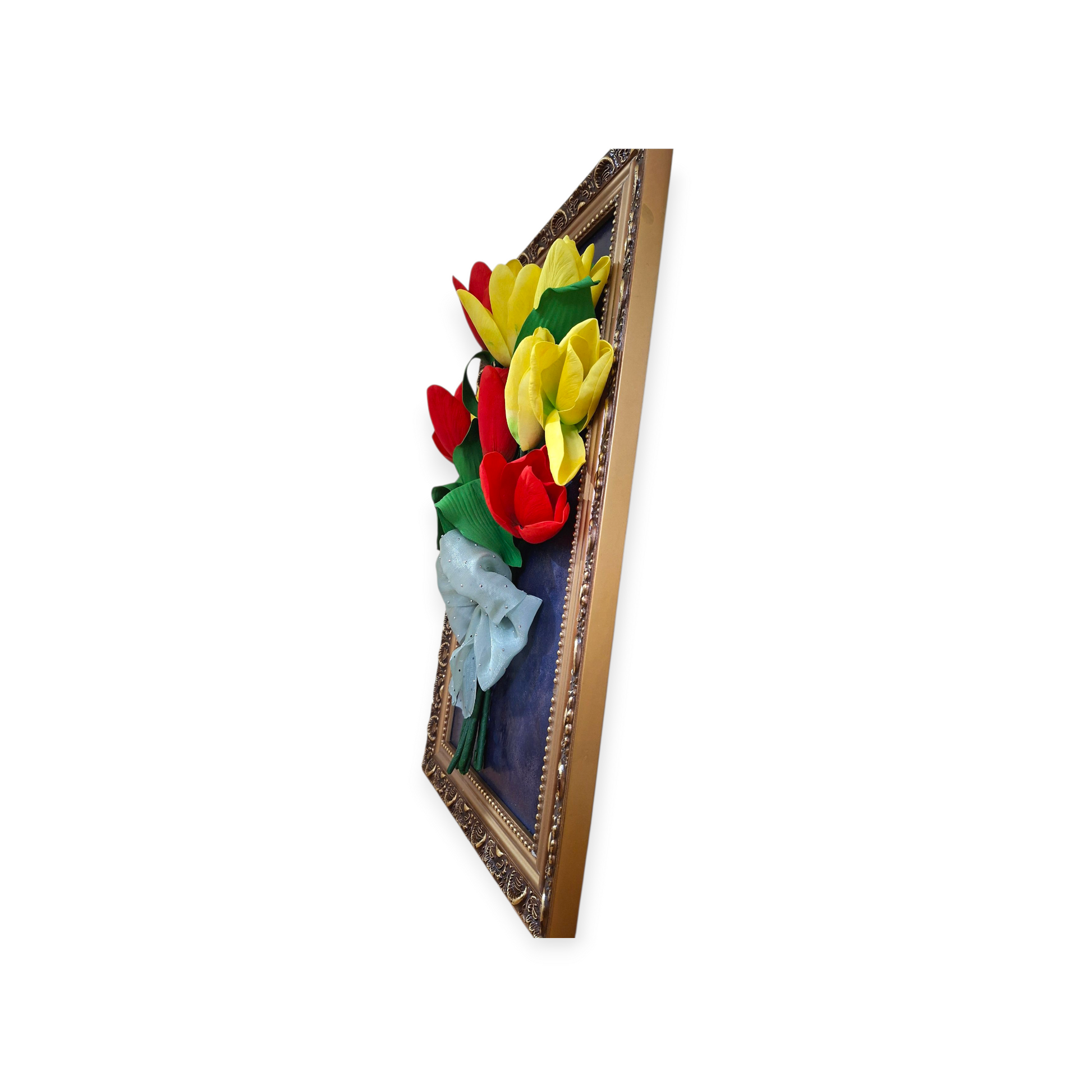 Handmade foam flower wall frame- Tulips floral wall art for home décor