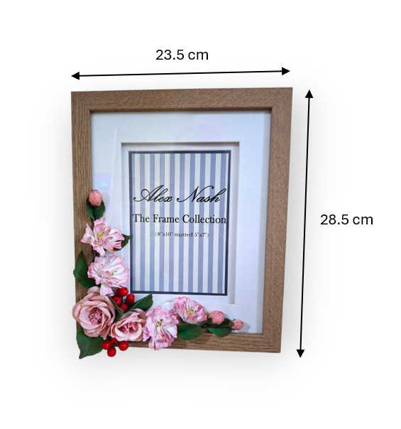 handcrafted floral picture frame with pink roses