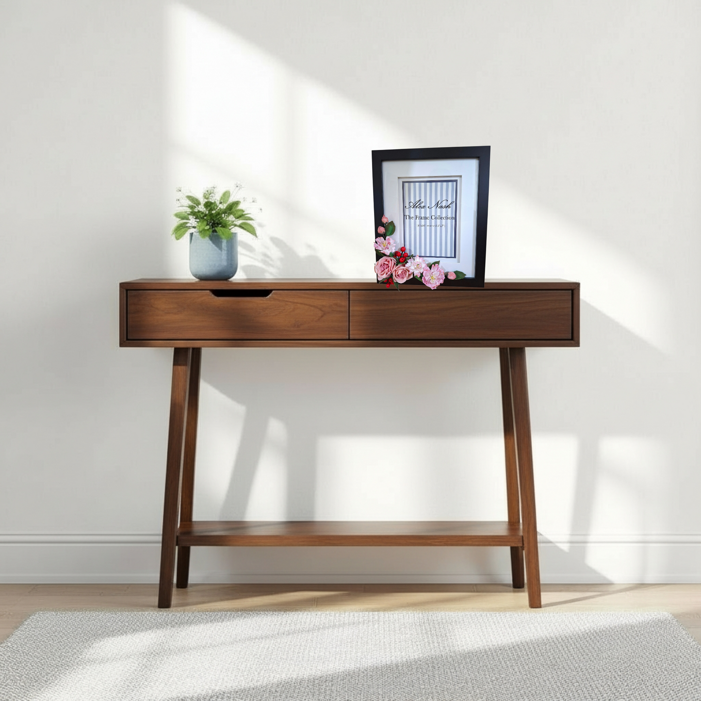 handcrafted floral picture frame with pink roses