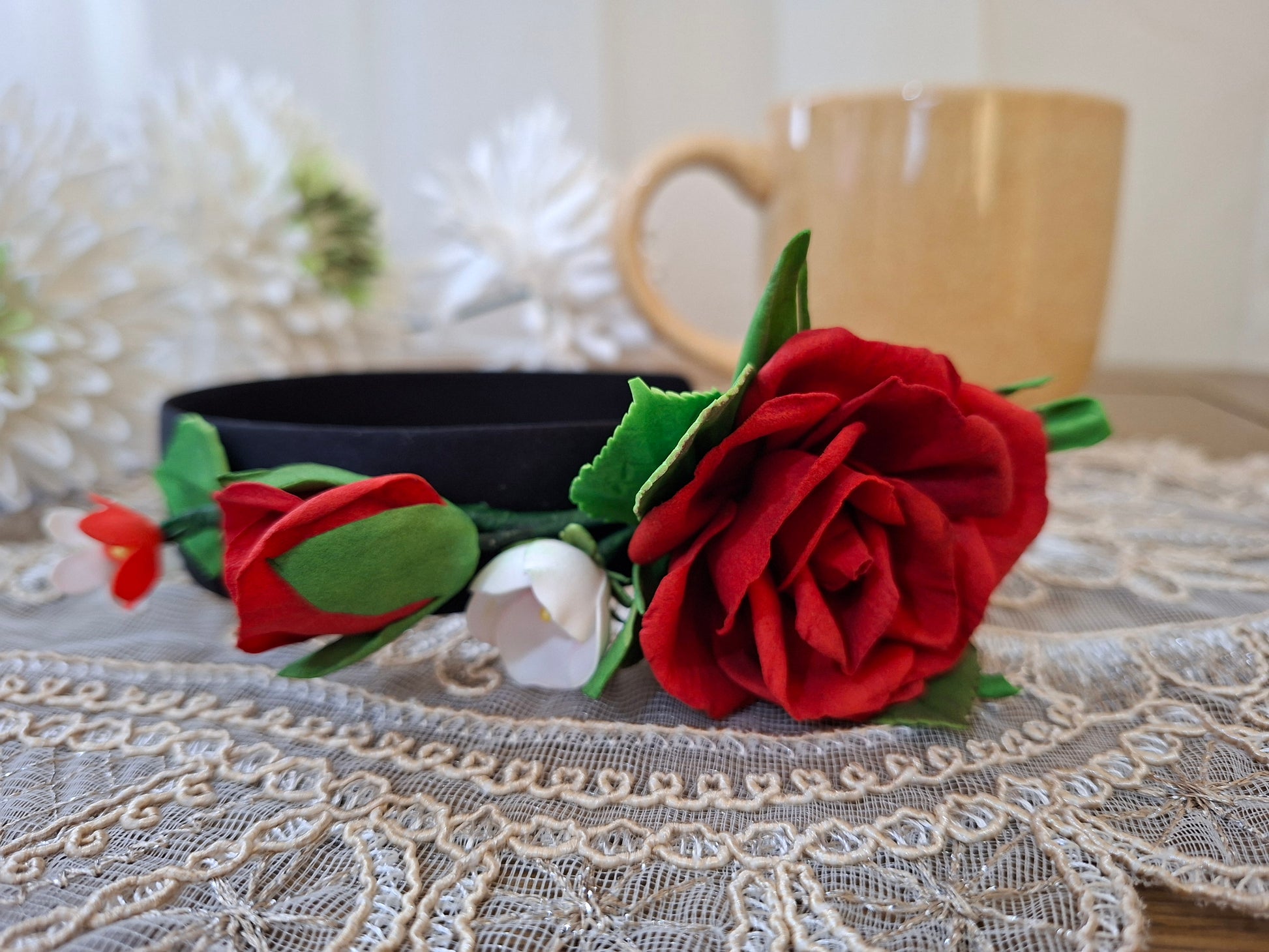 Elegant handmade rose headband for women