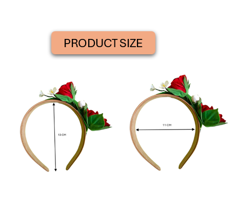 romantic red rose floral headband hair accessory