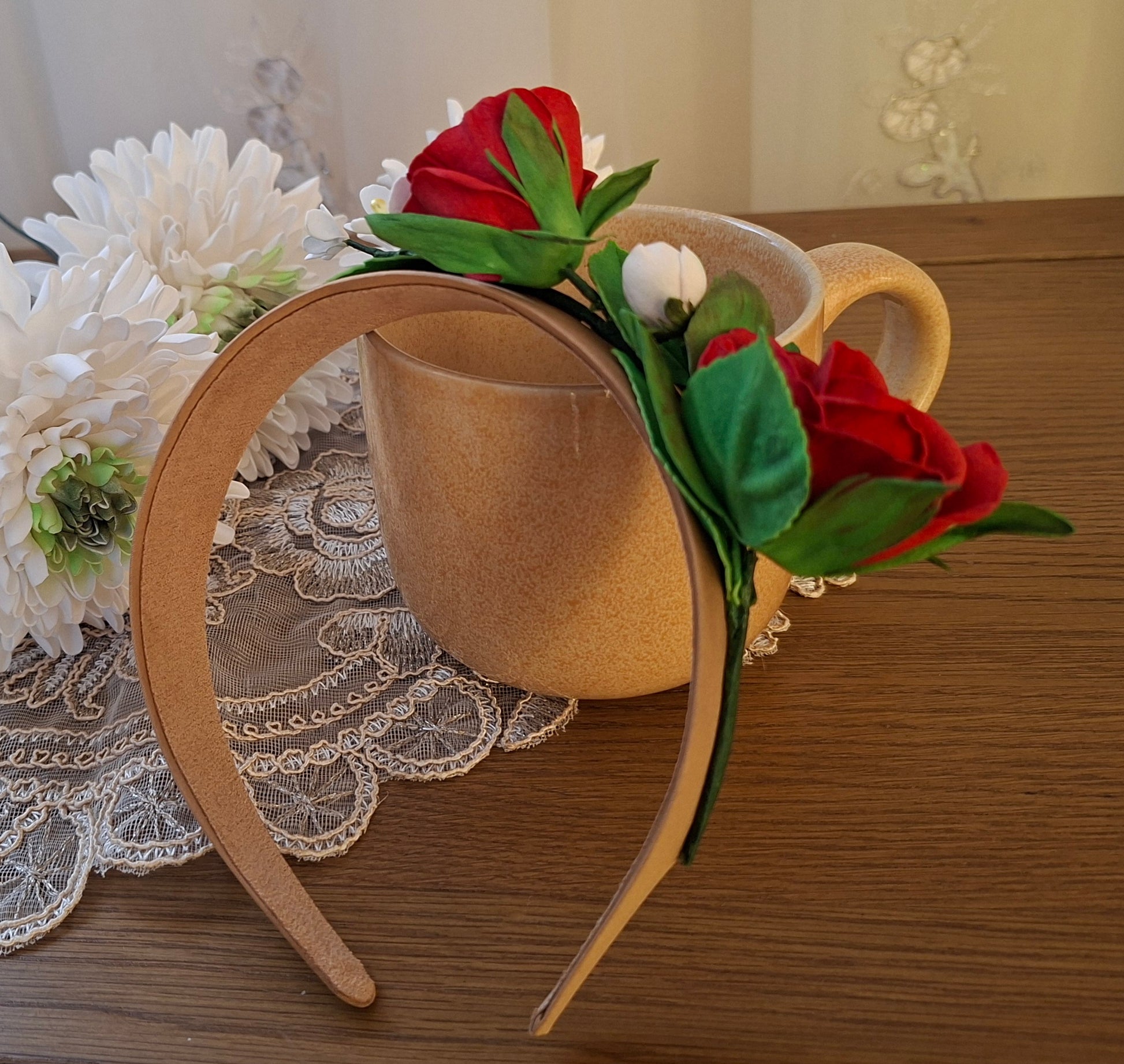 Elegant handmade rose headband for women