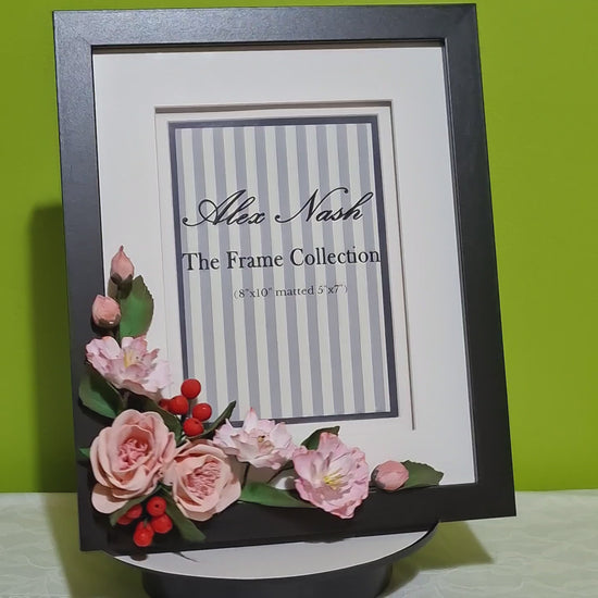 pink floral table & wall photo frame handmade decoration