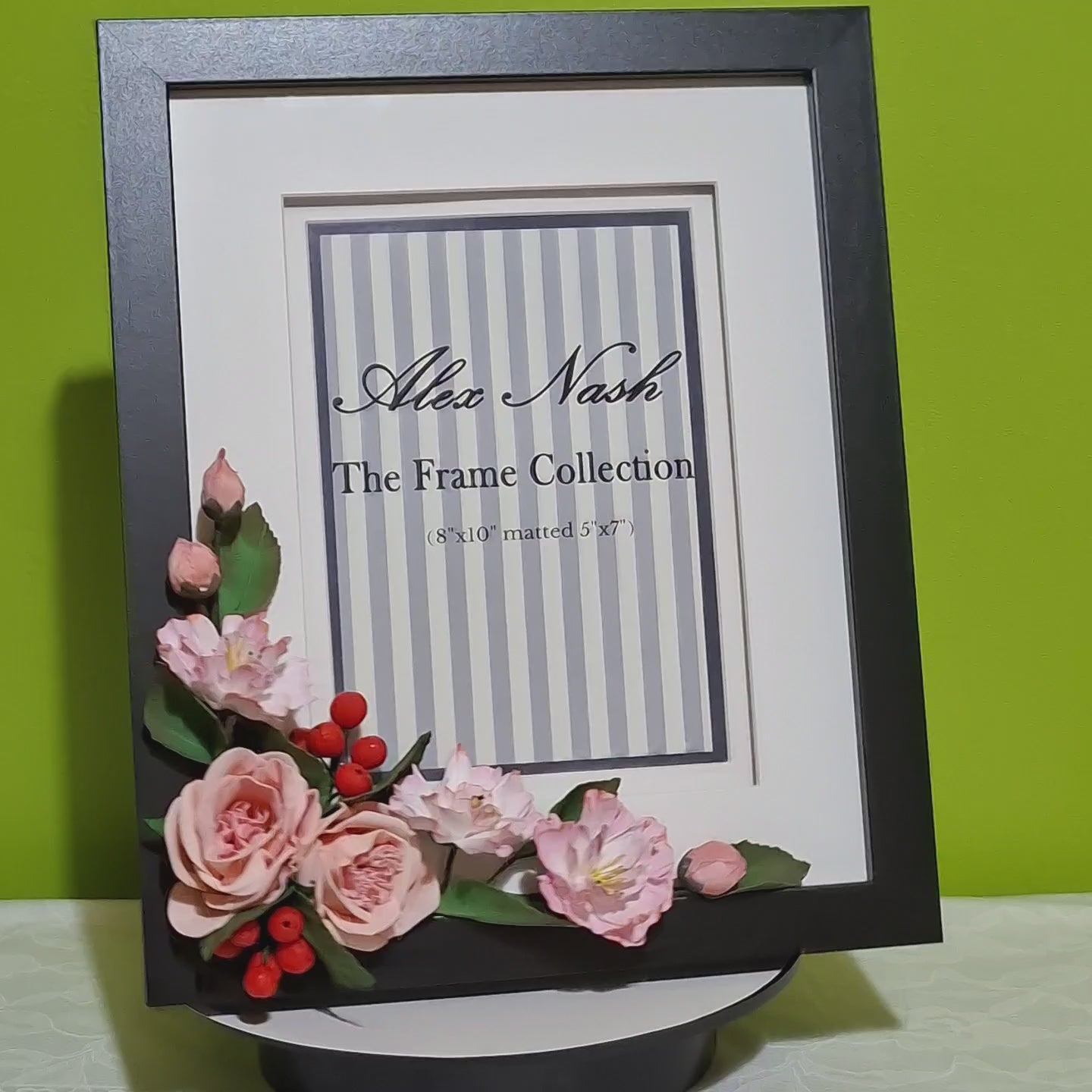 pink floral table & wall photo frame handmade decoration